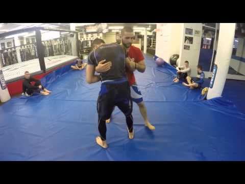 Clinch Takedown - Turning the Corner from Over Under Position - Firas Zahabi